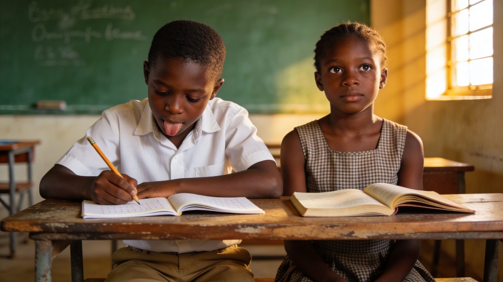 Nigerian schoolchildren studying — Heart Span Aid scholarship recipients